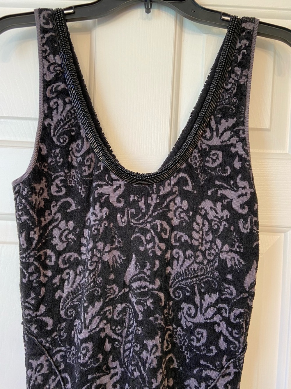 Free People Black and Grey Starstruck Woven Beaded Bodycon Dress Sz Medium - Picture 13 of 15